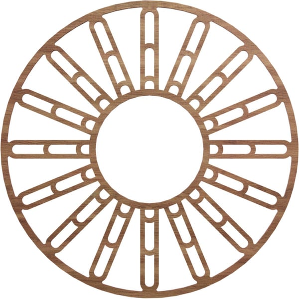 Ekena Millwork Hale Wood Fretwork Pierced Ceiling Medallion, Walnut, 26"OD x 9 1/2"ID x 3/8"T CMWP26X26X0375HHWA - main